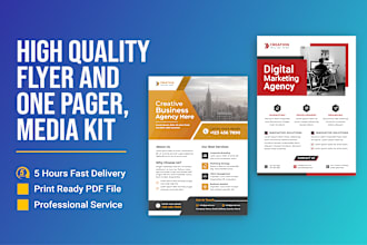 design corporate business flyer, one pager and marketing flyer