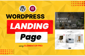 design wordpress landing page, elementor landing page, and single page website