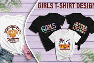 do eye catchy girls t shirt and woman t shirt design for pod