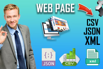 web scrap data into csv json xml format