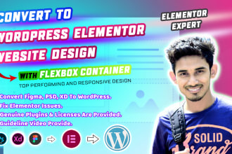 convert figma, psd, xd to responsive wordpress website by elementor pro flexbox