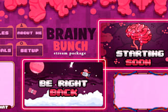 design animated twitch streaming overlay kick logo screens and panels