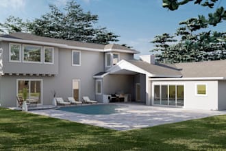 interior and exterior design in sketchup, lumion, and d5 renders