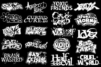 design exclusive typeface for streetwear logo brand