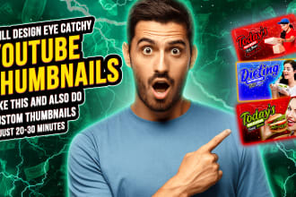 do attractive, viral, video, eye catchy thumbnail design and custom thumbnail