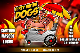 do high quality human, animal custom cartoon character business logo creation