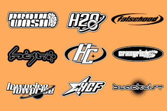 design custom luxury, edgy, y2k streetwear logo brand