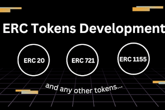 develop erc20, erc721, erc1155, other tokens on blockchain