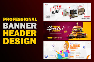 make professional website banner or header