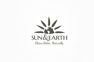 design better elegant sun and earth logo