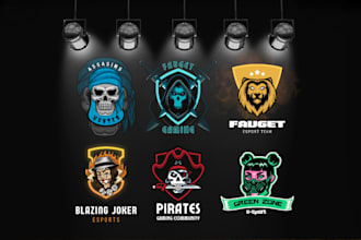 design mascot logo, characters, gaming art and icons