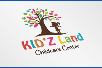 be make childcare, daycare, kids and education creative logo