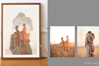 make creative double exposure effects for your couple photos