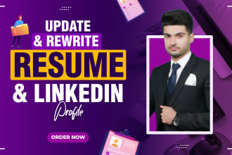 upgrade and rewrite your resume, cv, and update linkedin profile
