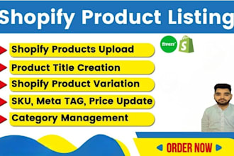 do shopify product upload, product listing, update inventory