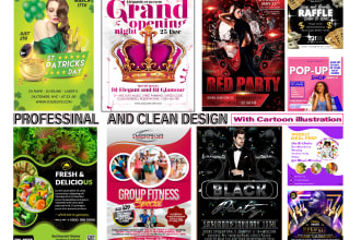 design flyer brochure food party birthday cell shop business