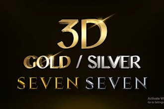 replicate or design logo into 3d metallic gold effect