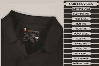 design clothing label, size label, brand label for you