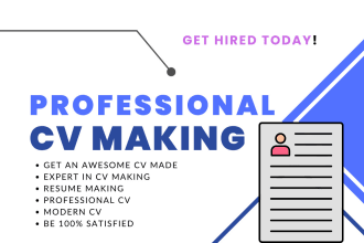 design an awesome professional and attractive CV for you