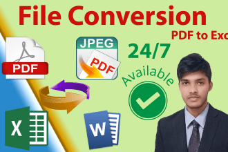 convert pdf image word scan file to excel word or any sheet as your requirement