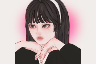 draw semi realistic portrait, fanart, nsfw, people, game