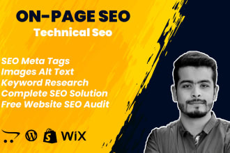 do on page and technical seo for opencart, shopify, wix site