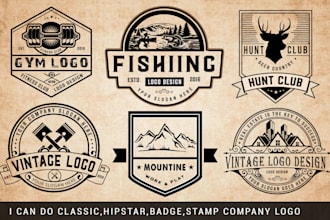do unique and awesome retro vintage logo design