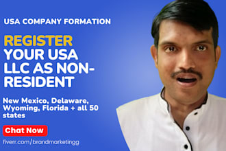 do USA llc creation in new mexico, wyoming, delaware with ein, bank, boi, duns