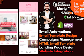 design mailchimp email template newsletter and setup marketing campaing