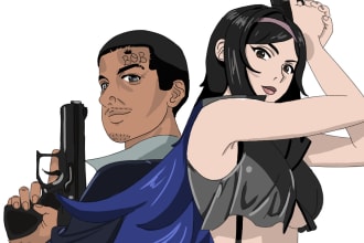draw a couple portrait within 24 hours