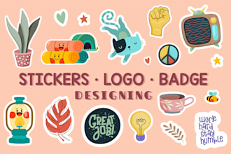 design sticker, badge, patch, label and logo