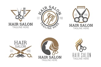 make an amazing hair salon logo design with free vector file