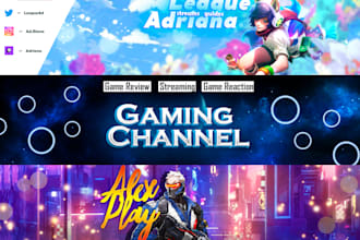 design gaming banner for youtube or twitch streamers