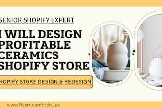 build profitable ceramic shopify store, pottery store, tiles shopify store