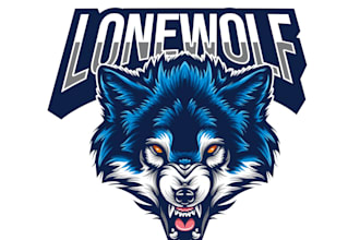 design a professional modern wolf logo