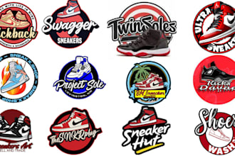 make a custom vector logo of your shoe foot wear brand or a sneaker store