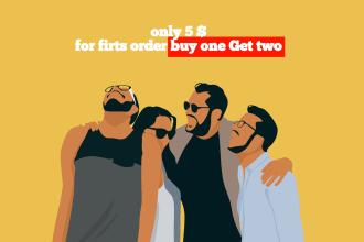 draw minimalist vector form your couple, family or group