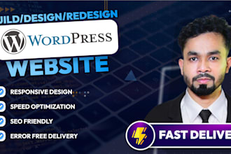 build wordpress website design or redesign, elementor, woocommerce, wix, godaddy