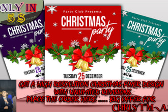 create christmas party flyer design in just 4 hours