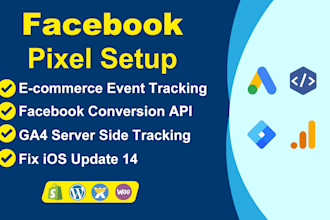 setup meta fix facebook, pixel shopify, wordpress conversion API, ga4