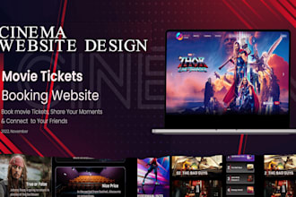 design cinema website, film house booking website with livestream on wix