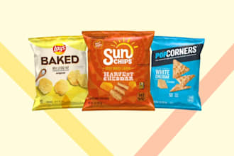 design chips bag, candy wrappers, chili labels, bottle labels, and packaging