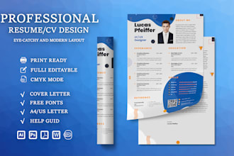 design professional resume, CV and cover letter in 24 hours