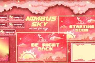 design animated twitch streaming overlay screens and panels