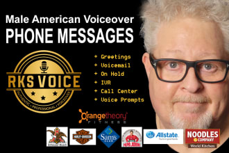 voice your professional phone greeting, voicemail, on hold message, IVR