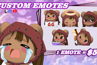 chibi twitch emotes, chibi emotes, vtuber, oc