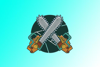 design impressive abstract chainsaws sport mascot logo just your company