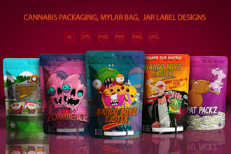 design die cut, custom shaped weed, cannabis mylar bag or pouch