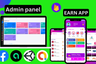 create earning app with admin panel