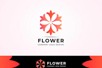 design flower and floral illustration, botanical logo in 24h